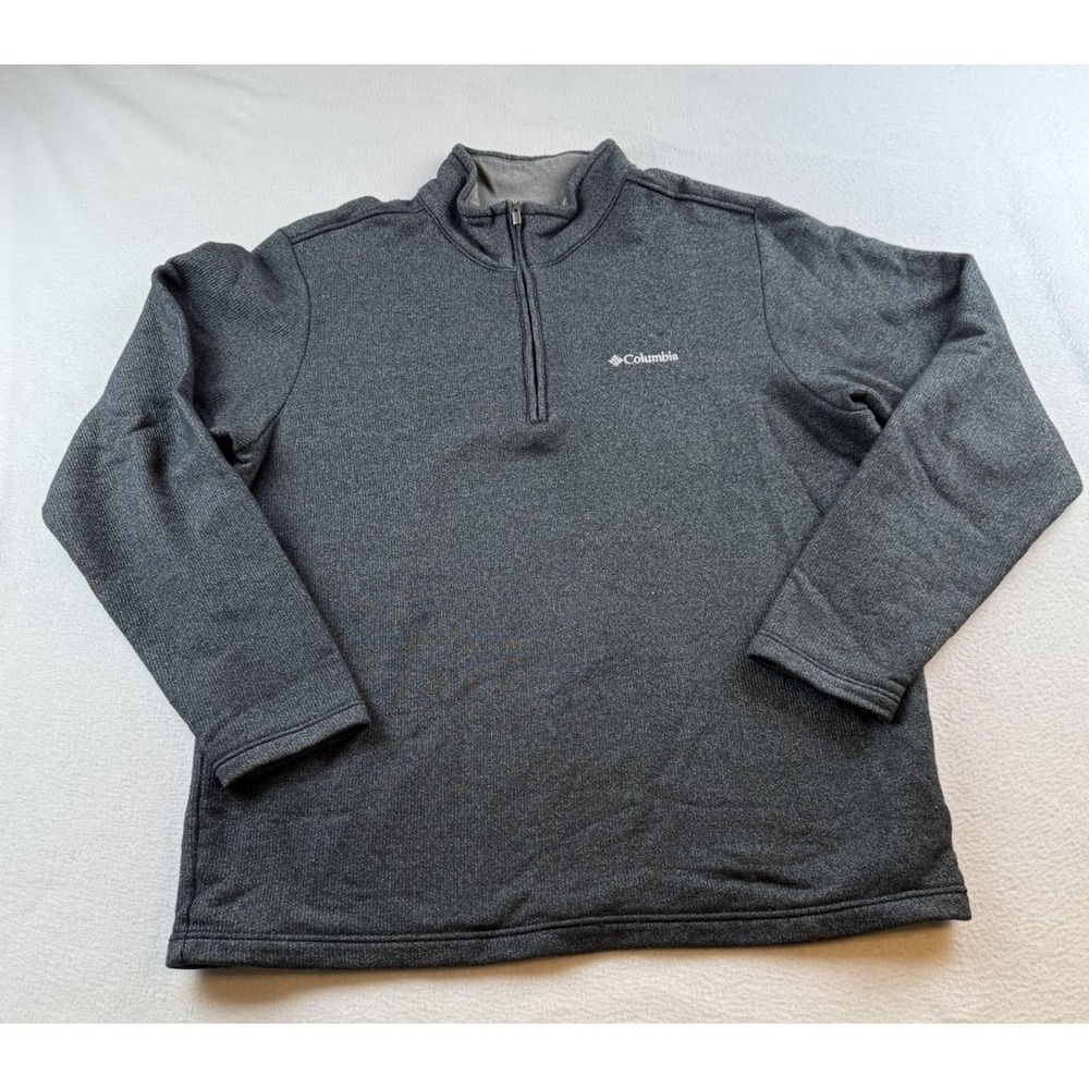 Columbia 1/4 Zip Lined Pullover Men's Size L Gray
